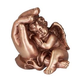 Bronze Engel schlft in Hand - Engel in Hand