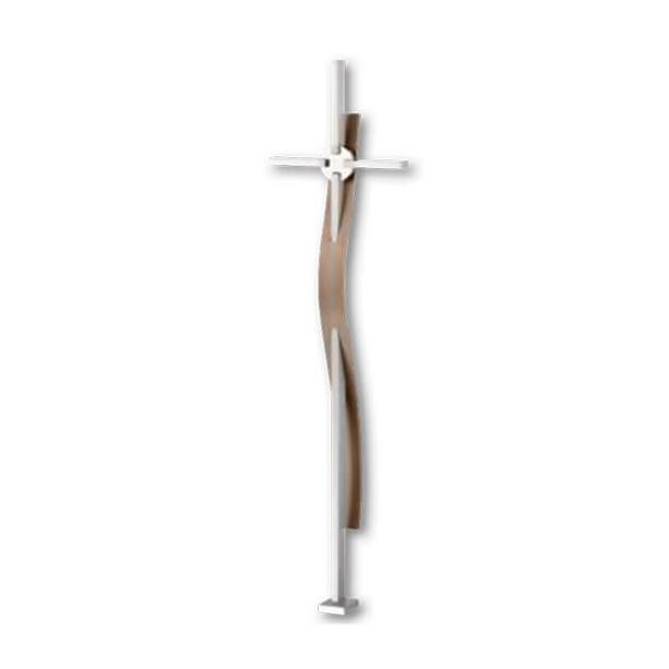 Edelstahl/Messing Kreuz mit Plinthe - Crux Classico I