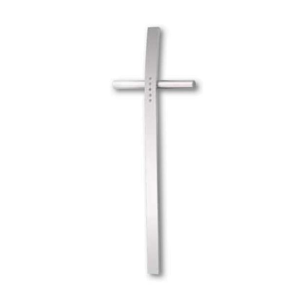 Edelstahl Kreuz Ornament für Grab gebogen - Crux Vino II