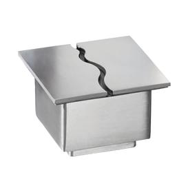 Eckige Weihwasserschale mit Welle modern - Tao / Bronze