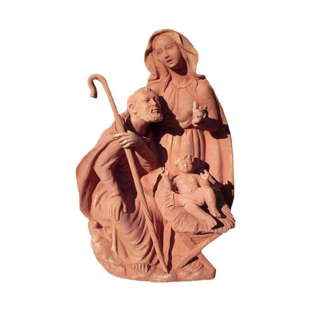 Skulptur aus Terrakotta Maria, Josef und Jesus - Famiglia