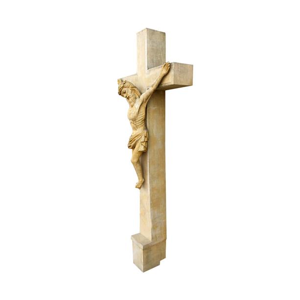 Grabkreuz aus Steinguss mit Jesus und Maria - Jesus Cruzifix