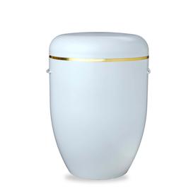 Edle Bio Urne in wei� mit Goldband - Arboform - Sarim
