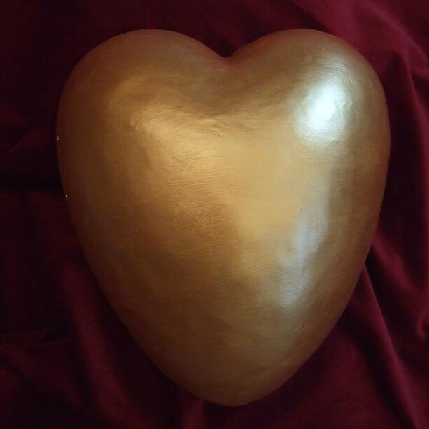 Schöne Herz Tonurne in Gold ökologisch abbaubar - Santiamo II