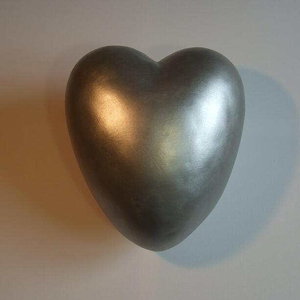 Stilvolle Herz Tonurne in Silber ökologisch abbaubar - Santiamo