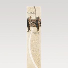 Urnengrab Stele in Kalkstein & Bronze Ornament - Ameta