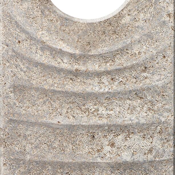 Muschelkalk Urnengrabmal modern mit Wellenstruktur - Levanto Buco