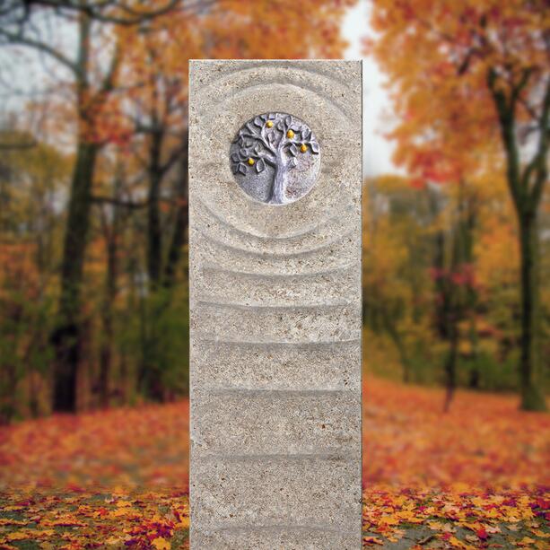 Muschelkalk Urnengrabstein mit Lebensbaum Relief - Levanto Albero