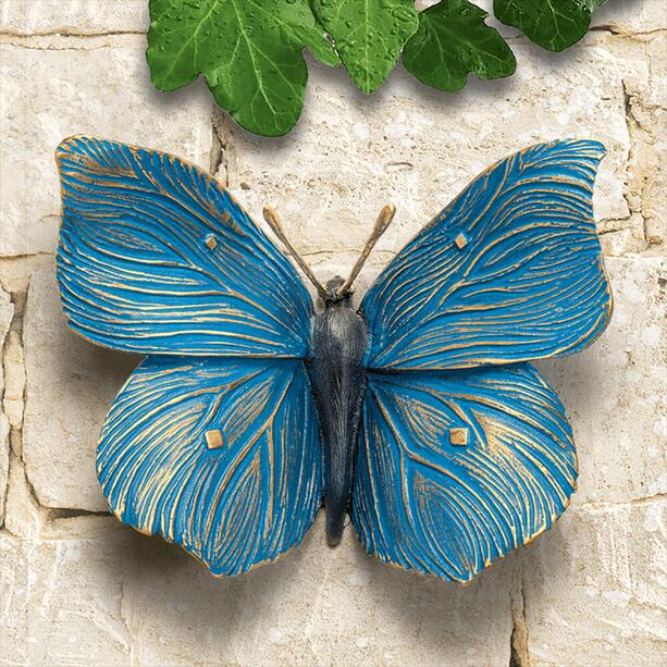 Blauer Bronzeschmetterling als Grabschmuck - Schmetterling