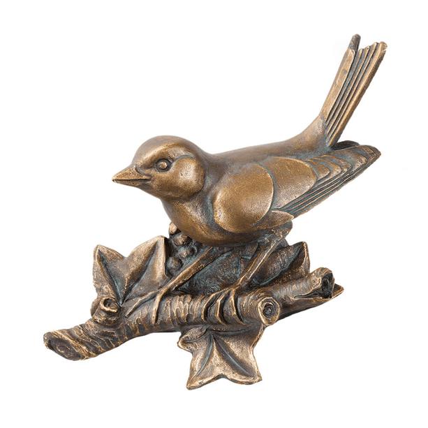 Vogelnest und Vogelfigur - Bronze Wandskulpturen - Finken