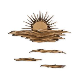 Bronze Sonnenrelief 4-teilig als Grabschmuck - Sonne mit...