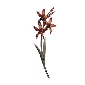 Groe Orchidee aus Bronze/Alu als Relief - Wildorchidee