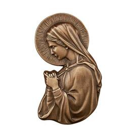 Betende Maria aus Bronzeguss als Wandrelief -...