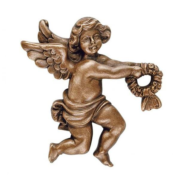Kleine Wand Engelfiguren als Set - Bronze/Alu - Angelo Gara Set 