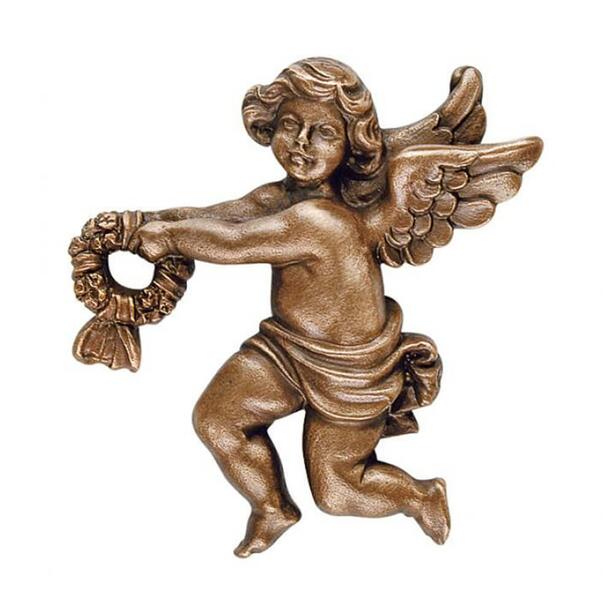 Kleine Wand Engelfiguren als Set - Bronze/Alu - Angelo Gara Set 