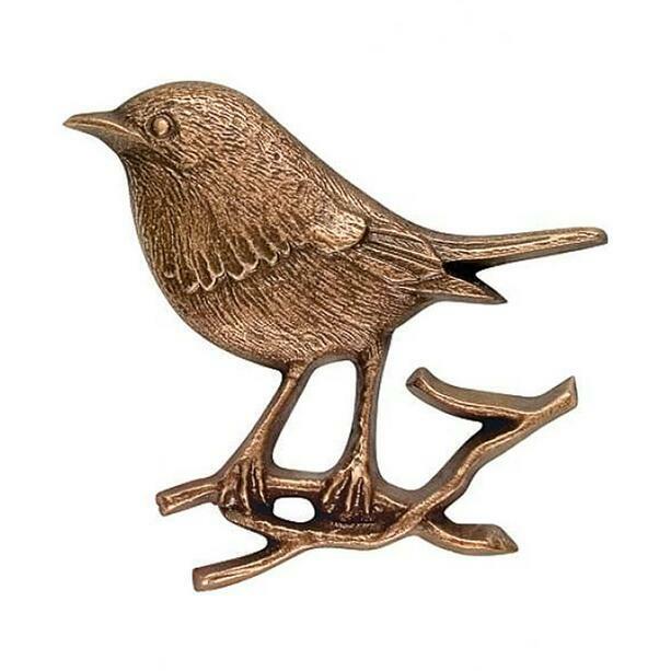 Schöne Vogelfigur aus Bronze oder Aluminium - Rotkehlchen Kira