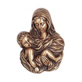Detailliertes Madonnenrelief mit Kind - Bronze/Alu -...