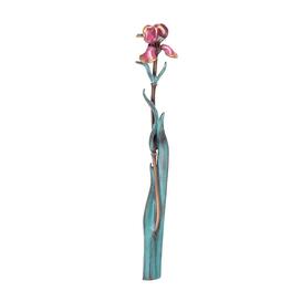 Schne Bronzefigur Schwertlilie farbig - Lilie