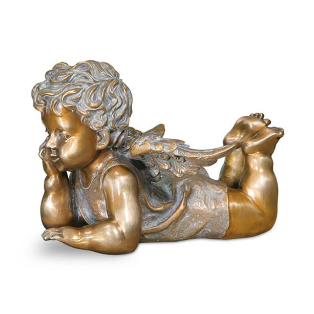 Liegender Bronzeengel als Grabfigur - Angelo Libro