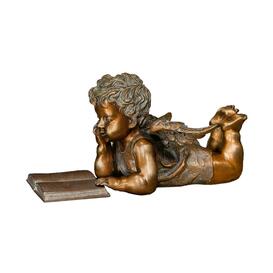 Stilvoller Grabengel aus Bronze mit Buch - Angelo mit Buch