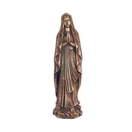 Bronze-Madonna als Standfigur mit Gebetskette - Madonna...