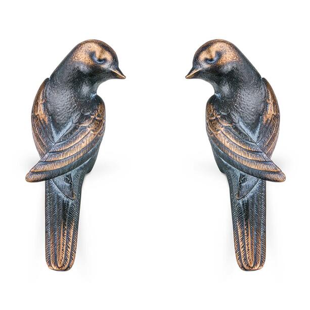 Vogelfiguren fr Grabsteine als Kantendekoration - Vgel Vigo / Bronze braun