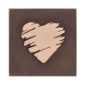 Herzornament auf Tafel aus Bronze oder Aluminium - Tafel...