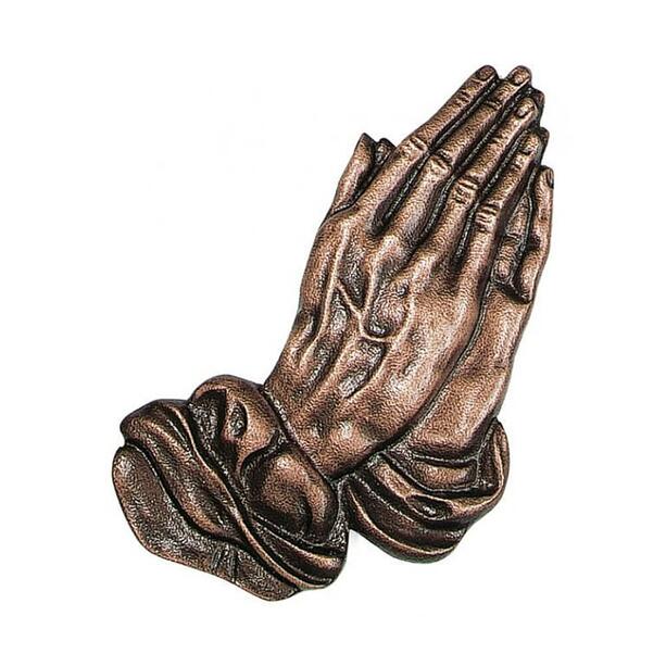 Hände aus Bronze als Ornament für Grabsteine - Betende Hände rechts
