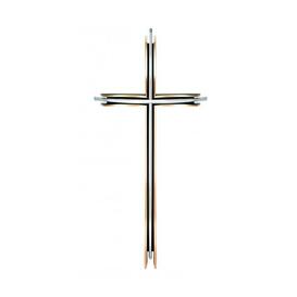 Elegantes Kreuz fr Steinsockel aus Bronze/Alu - Kreuz Leo