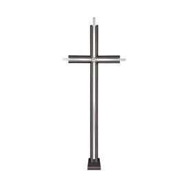 Bronze/Edelstahl Grabkreuz mit Swarovski-Kristall - Kreuz...