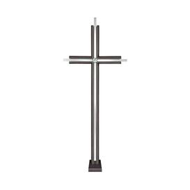Bronze/Edelstahl Grabkreuz mit Swarovski-Kristall - Kreuz...
