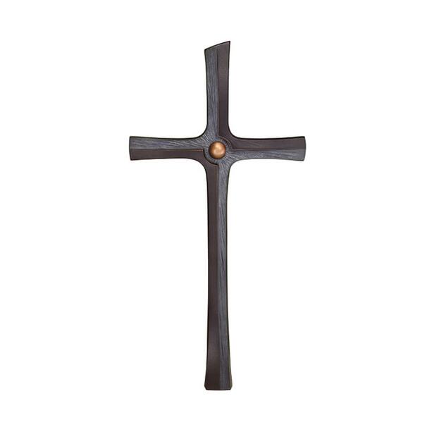 Stilvolles Bronze Grabkreuz mit Sonnen-Motiv - Kreuz Marto