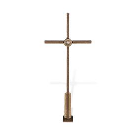 Standkreuz mit Swarovski aus Bronze mit Plinthe - Kreuz...