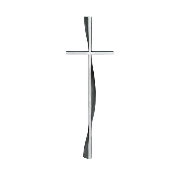 Modernes Aluminiumkreuz für Grabsteine - stehend - Kreuz Tydfil