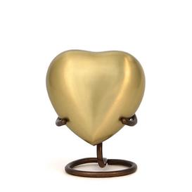 Elegante Mini-Urne Gold aus Metall herzfrmig - Luca