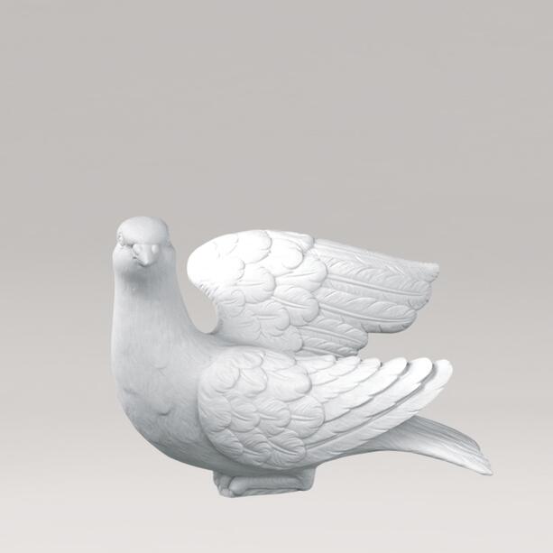 Grabfigur Taube aus weißem Marmorguss - Lupor