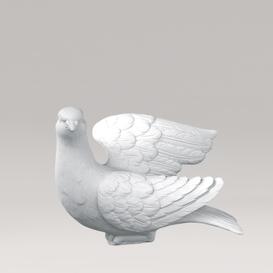 Grabfigur Taube aus weiem Marmorguss - Lupor