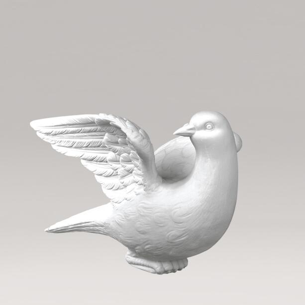 Marmorgussfigur - Friedensvogel als einzigartiger Grabschmuck - Coco