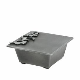 Stilvolle Weihwasserschale mit Schmetterlingen - Paulina / Aluminium
