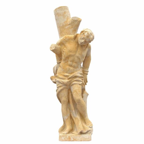 Groe Steinguss Skulptur des Heiligen Sebastian zur Grabdekoration - Sebastian