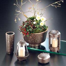 Sch�ne Grablaterne mit Sternen / dunkelbraun - Phyrra