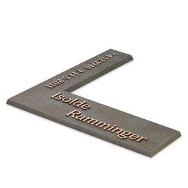 Eckplatte zum Gedenken mit individueller Bronzeschrift  -...