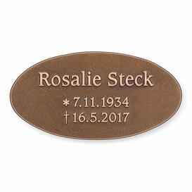 Ovale Gedenktafel aus Bronze mit Schrift -...