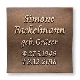 Leicht gewellte Bronze Schrifttafel mit individueller...