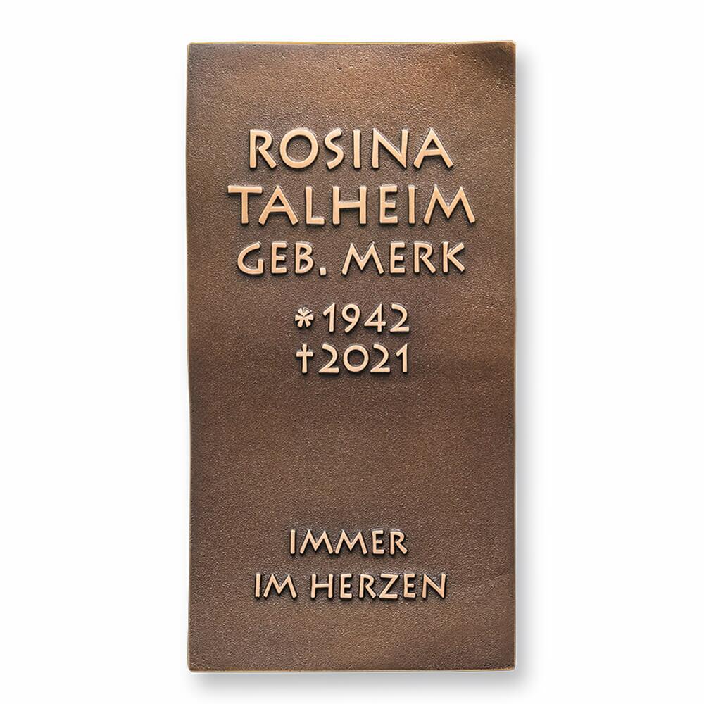 Gewellte Bronze Gedenktafel mit individueller Schrift f�r die Wandmontage - Timor