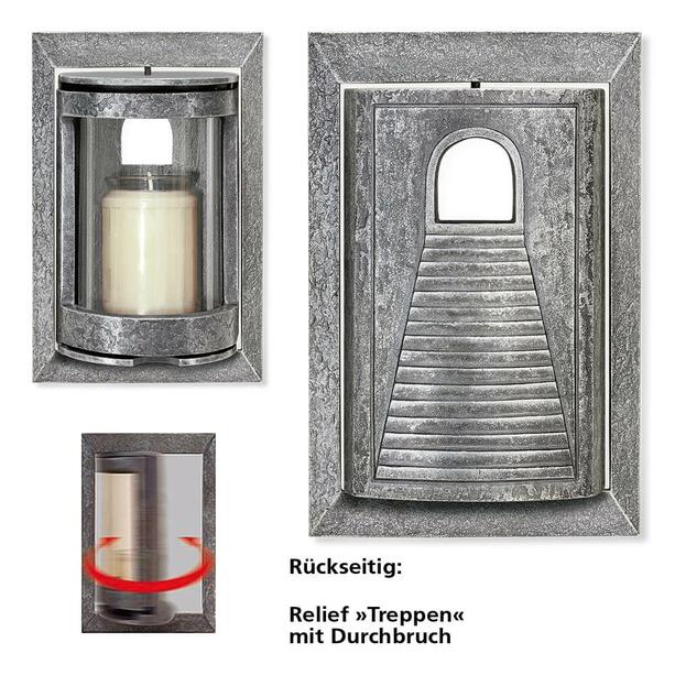 Drehbare Einbaukombination aus Aluminium - verwendbar als Laterne oder Vase - Cadmus
