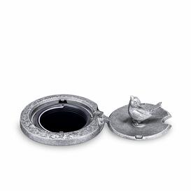 Hochwertiger Metall Vasenring mit Vogel im Deckel - Albana