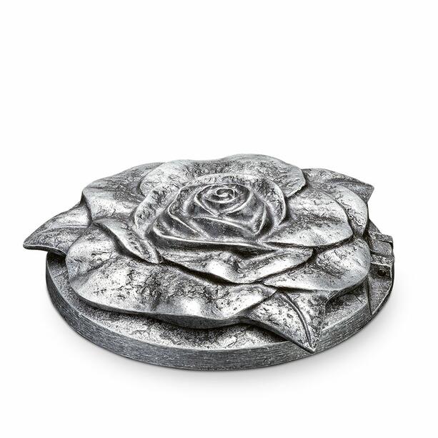 Vasenring aus Bronze oder Aluminium mit Rosendekoration auf Deckel - Balbina