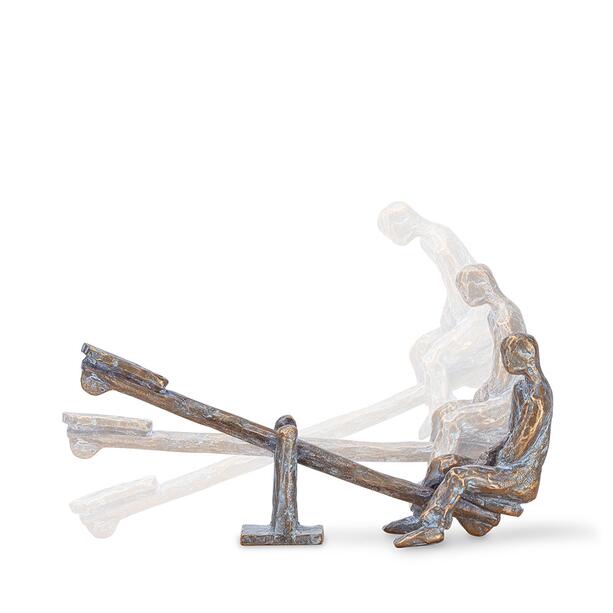 Bewegliche Wippe aus Bronze oder Aluminium mit trauernder Figur - Solus