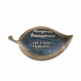 Individueller Bronze Schrifttrger in Form eines Blattes...
